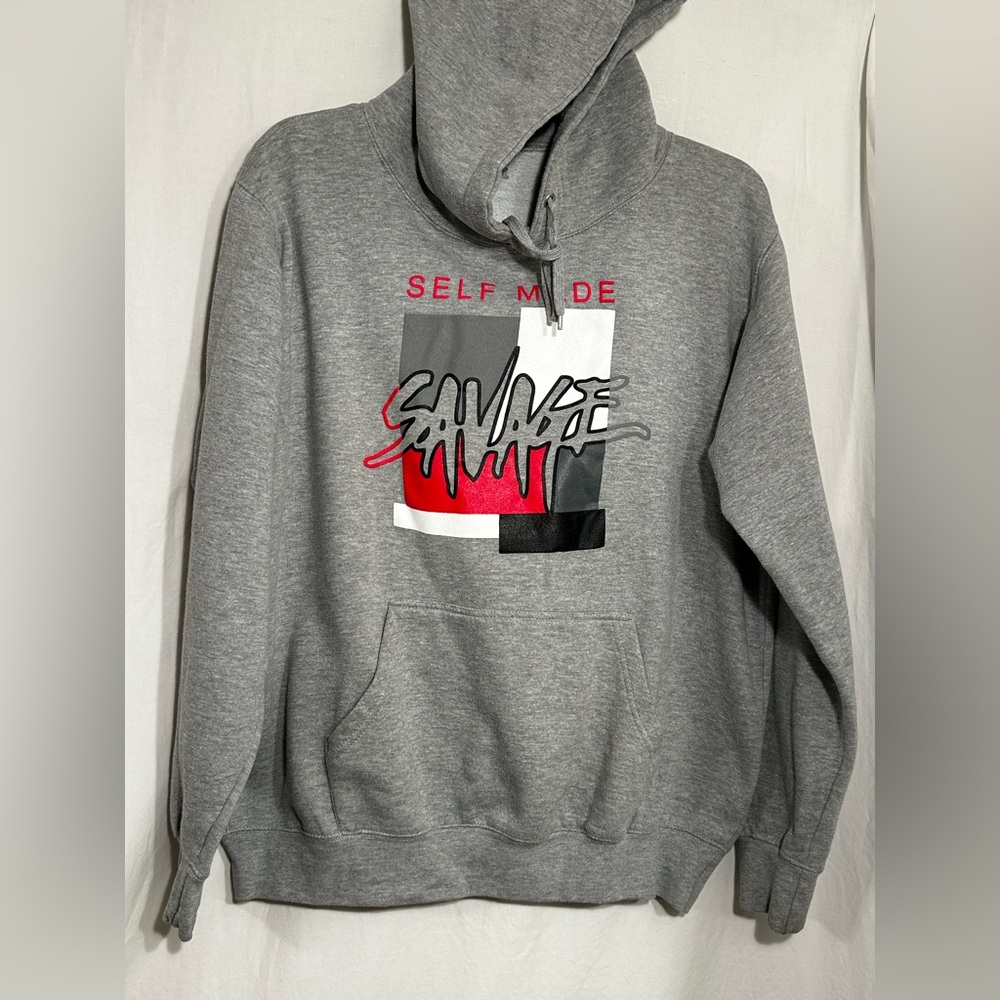 WOMENS 2XL XXL GRAY SELF MADE SAVAGE HOODIE PULLOVER SWEATSHIRT